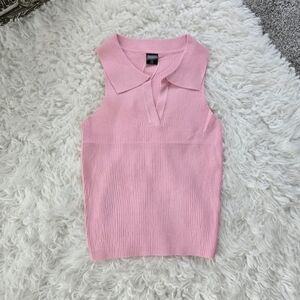 CLOWIS Sleeveless Stretchy Rib-Knit Polo. One size. New.